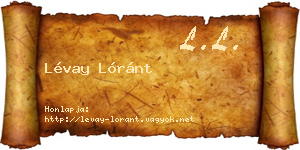 Lévay Lóránt névjegykártya