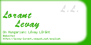 lorant levay business card
