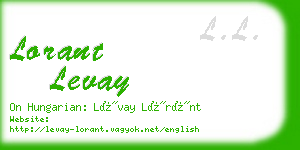 lorant levay business card